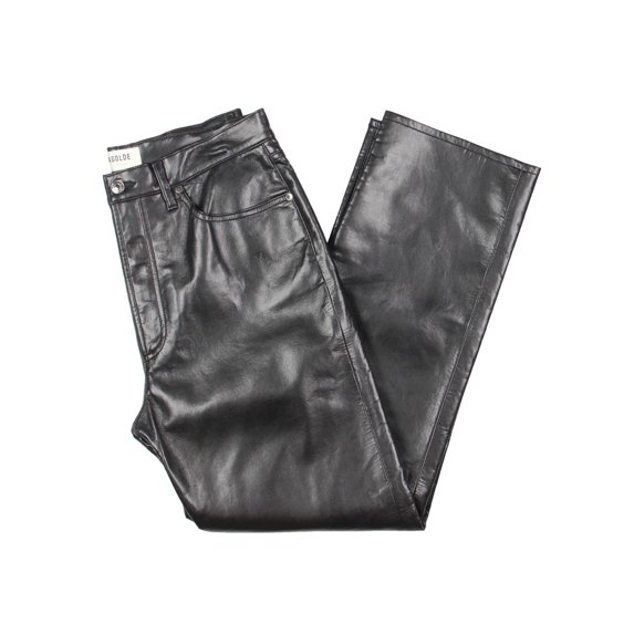 Agolde Womens 90s Leather Blend High Rise Pants