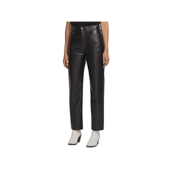 Agolde Womens 90s Leather Blend High Rise Pants