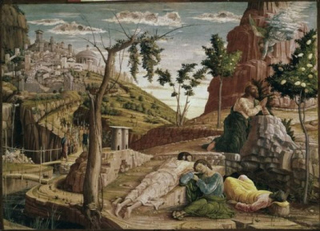 Agony in the Garden (St Zeno Altarpiece detail) 1457-60 Andrea Mantegna (1431-1506 Italian) Oil on panel Musee des Beaux Arts Tours France Canvas Art - Andrea Mantegna (18 x 24)