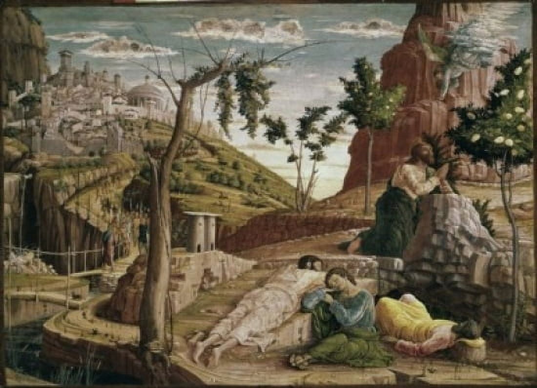 Agony in the Garden (St Zeno Altarpiece detail) 1457-60 Andrea Mantegna (1431-1506 Italian) Oil on panel Musee des Beaux Arts Tours France Canvas Art - Andrea Mantegna (24 x 36)