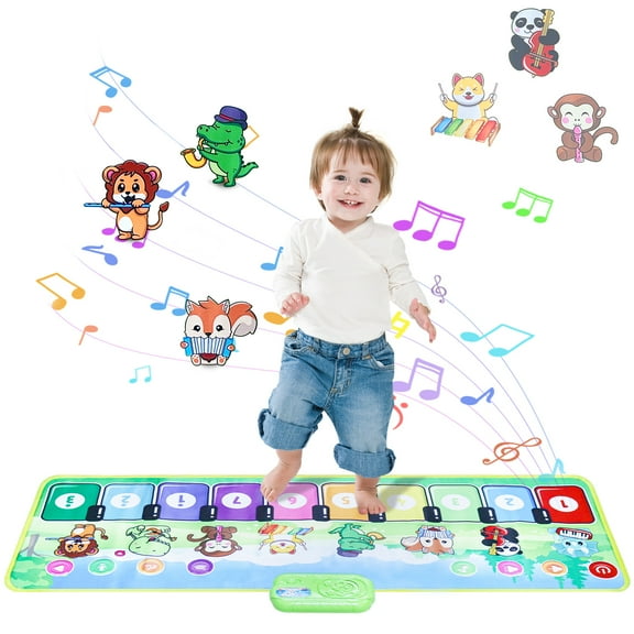 Agoplee Piano Mat Toy for Toddlers with 28 Music Sounds, Floor Piano Mat for Children, Baby Kid Sensory Educational Dancing Keyboard Musical Mats Toddler Toys for 1 2 3 4 5 Year Old Gift