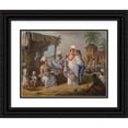 thumbnail image 1 of Agostino Brunias 14x12 Black Ornate Wood Framed Double Matted Museum Art Print Titled: Market Day, Roseau, Dominica (About 1780), 1 of 5