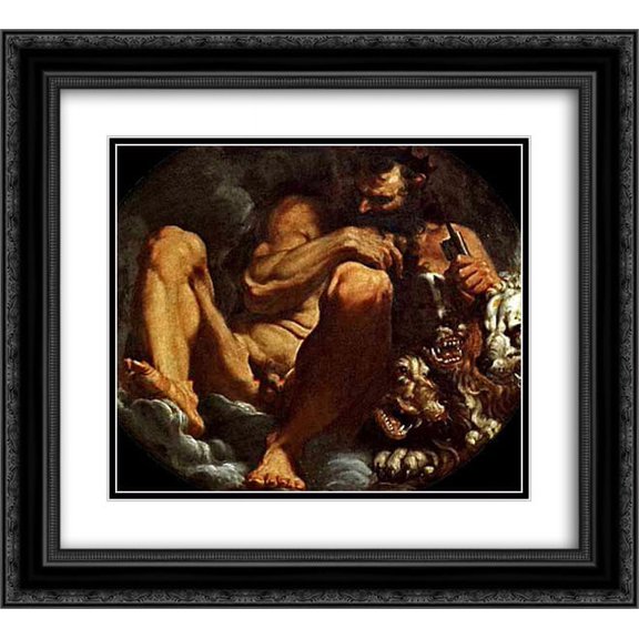 Agostino Carracci 2x Matted 22x20 Black Ornate Framed Art Print 'Pluto '