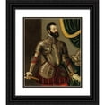 thumbnail image 1 of Agostino Galeazzi 15x17 Black Ornate Wood Framed Double Matted Museum Art Print Titled - Portrait of a Commander (Alfonso D’Avalos, Marquis Del Vasto) (About 1545), 1 of 5
