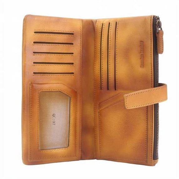 Agostino Womens Vintage Leather Wallet, Tan