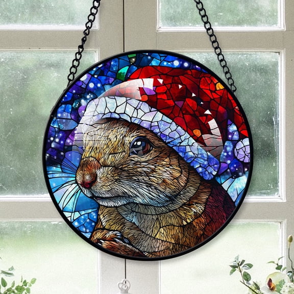 Agouti Ornament Christmas 2025, Agouti Stained Glass Sun Catcher Artistic Hanging Window Decor, Perfect Gift for Animal Lovers