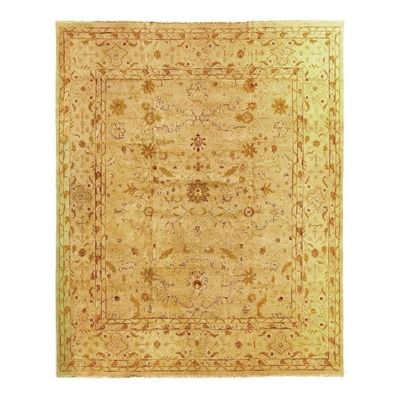 Agra Hand-Knotted New Zealand Wool Beige 15'x18' Area Rug