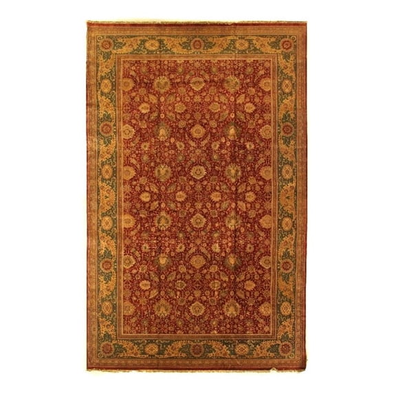 Agra Hand-Knotted New Zealand Wool Red 13'x20' Area Rug