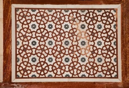 Agra India Geometric Pattern in Stonework Itimad-ud-Dawlah Canvas Art - Charles O Cecil DanitaDelimont (25 x 37)