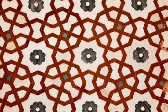 Agra India Inlaid Geometric Pattern in Itimad-ud-Dawlah Canvas Art - Charles O Cecil DanitaDelimont (18 x 24)