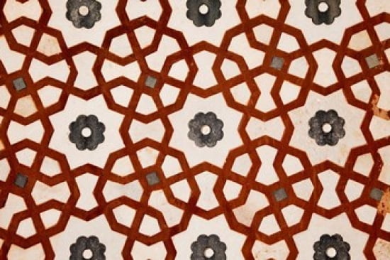Agra India Inlaid Geometric Pattern in Itimad-ud-Dawlah Canvas Art - Charles O Cecil DanitaDelimont (25 x 38)