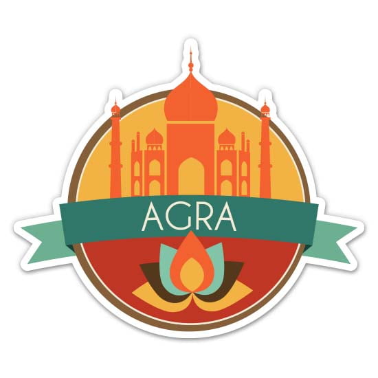 Agra India Taj Mahal - 8" Vinyl Sticker - For Car Laptop I-Pad - Waterproof Decal