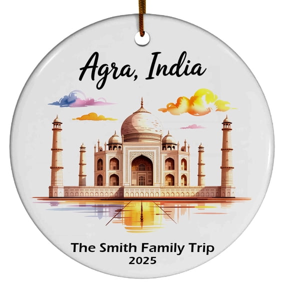 Agra India Taj Mahal Christmas Ornament, Collection of City Travel Souvenirs for Family and Friends, Christmas Tree Ornament City Travel, Trips of The Year, Christmas Ornament 2025
