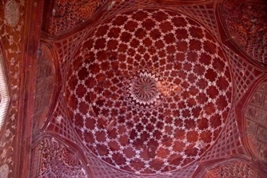 Agra India Taj Mahal Mosque ceiling Canvas Art - Charles O Cecil DanitaDelimont (18 x 24)