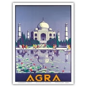 Agra India - Taj Mahal - Vintage Travel Poster by Gobinda Mandal c.1937 - Master Art Print (Unframed) 9in x 12in