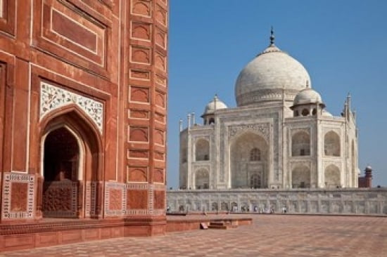 Agra India Taj Mahal view from the Mosque on left Canvas Art - Charles O Cecil DanitaDelimont (18 x 24)