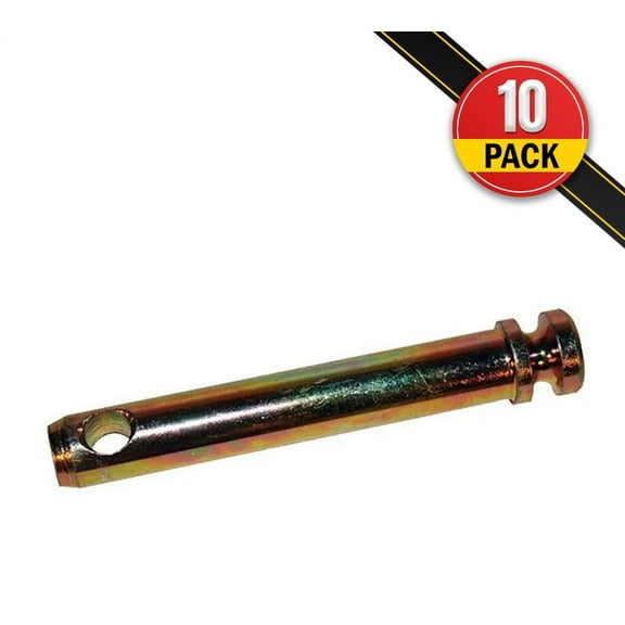 AgraLink 10 Pack 5-1/2" Cat1 Top Link Hitch Pin for Tractors Attachment - Zinc Plated Cabon Steel Pin Hitch Replaces MF195589M1, AC339942 - Tractors Hitch Accessories