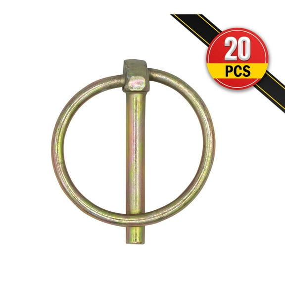 AgraLink 3/16" 20 Pcs Carbon Steel Lynch Pin, Clamshell Box of 4 Pcs, Spring Clips Linchpin for Boat, Bike, Tractor, and Trailer Hitch Lock