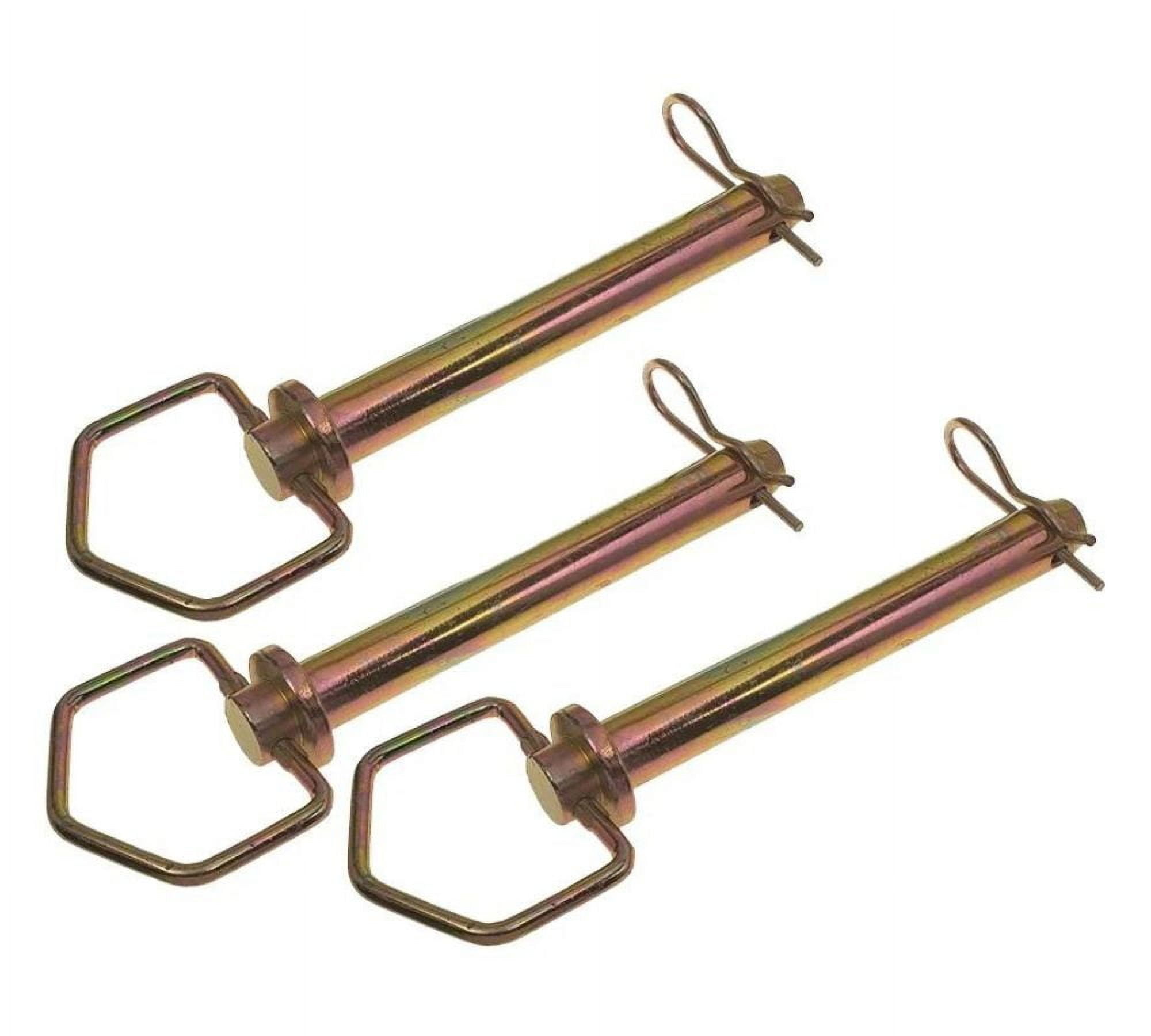AgraLink 3 Pcs Swivel Hitch Pin 7/8" x 6-1/4" w/ Clips - Zinc Plated, High Carbon Steel, Trailer Hitch Safety & Security Pin for Tractors