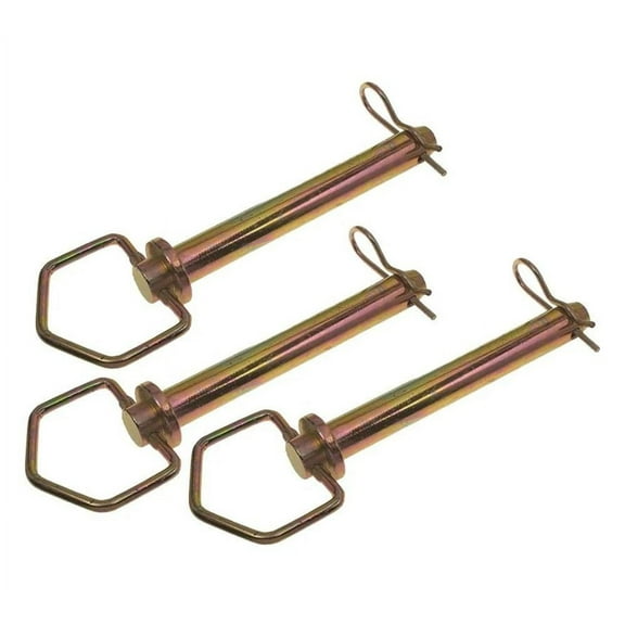 AgraLink 3 Pcs Swivel Hitch Pin 7/8" x 6-1/4" w/ Clips - Zinc Plated, High Carbon Steel, Trailer Hitch Safety & Security Pin for Tractors