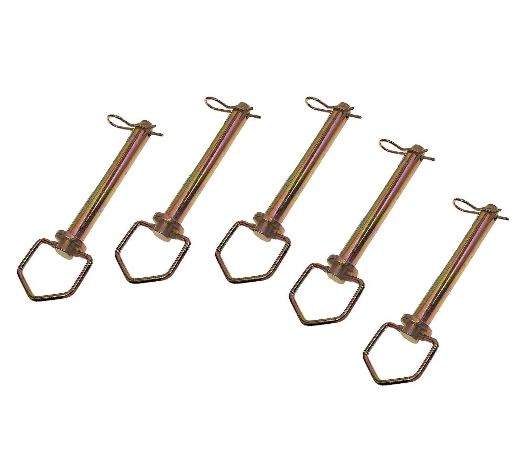 AgraLink 5 Pcs Swivel Hitch Pin 3/4" x 4-1/4" w/ Clips - Zinc Plated, High Carbon Steel, Trailer Hitch Safety & Security Pin for Tractors