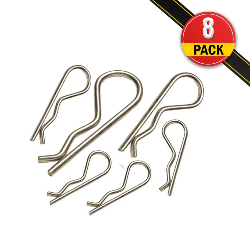 AgraLink Steel Hair Pin Clips, 1/8", Fits Pins 1/2" - 7/8" - 8 Pack (5 Clamshells of 6 pcs each) Free Shipping