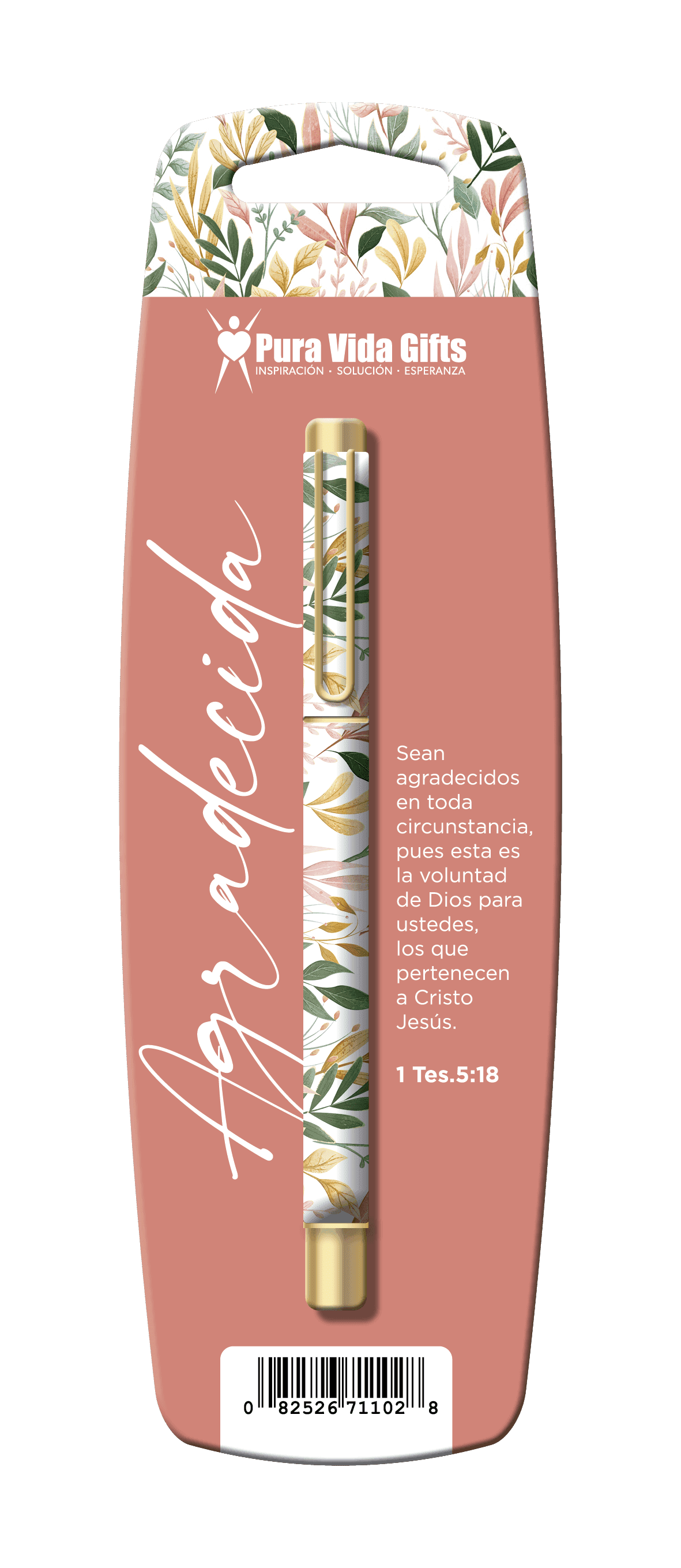 Boligrafo Pura Vida Books Agradecida