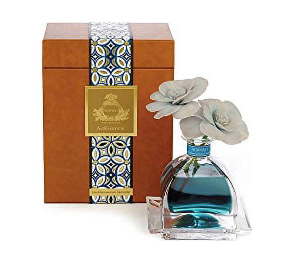 Mediterranean Jasmine Blue Glass Reed Diffuser Set