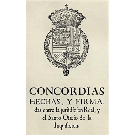 Agreement Concerning The Members of The Inquisition Valencia 1568 From The Book The Spanish Inquisition by Cecil Roth Pu Poster Print - Large - 22 x 36