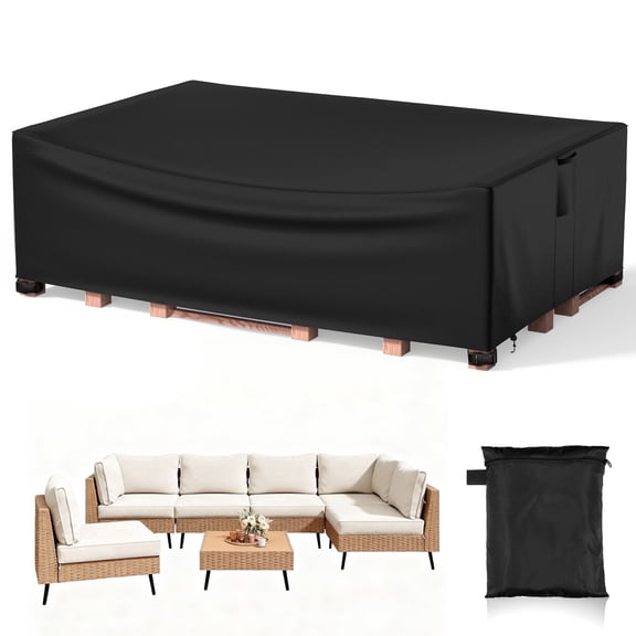 Agricasst Patio Furniture Cover,Rectangular Outdoor Furniture Covers with 4 Adjustable Buckles,Waterproof UV Resistant Outside Table Chair Sofa Cover,420D Protective Cover for Garden,49x24x29Inch