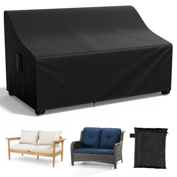 Agricasst Patio Sofa Cover,Outdoor 2-Seater Loveseat Cover,Waterproof UV-Resistant Patio Furniture Cover,Heavy Duty Outdoor Couch Cover with Air Vent & Handles and 4 Adjustable Buckles,55x33x38Inch