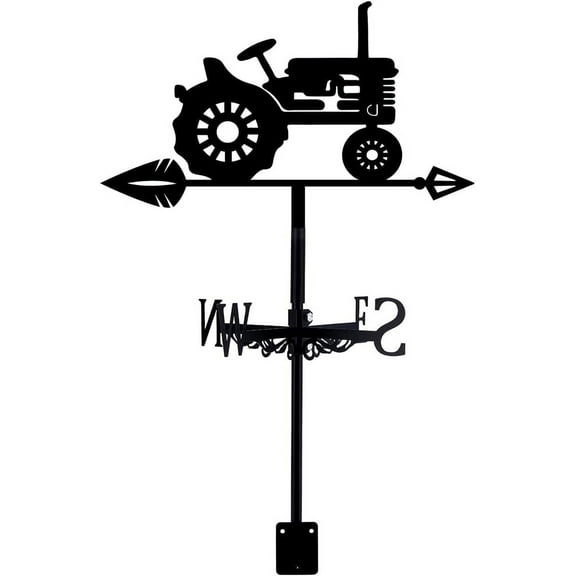 Agricultural Machine Weathervane Wrought Iron Wind Vane Roof Garden Direction Sign Wind Spinner Individualized Design Outdoor Farmhouse Decoration Black for diy making