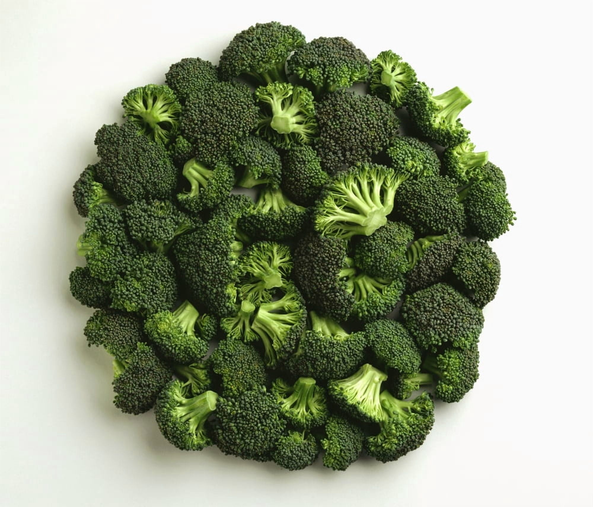 Agriculture - Broccoli florets large on white Canvas Art - Ed Young Design Pics (32 x 28)