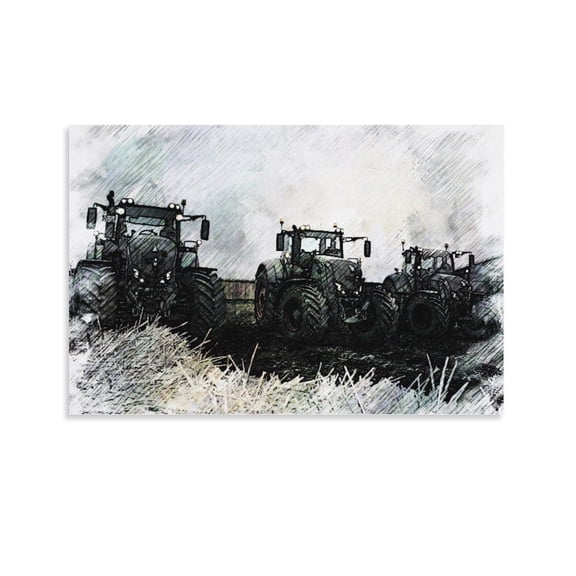 Agriculture Drawing Tractor Canvas Art Poster And Wall Art Picture Print Modern Family Bedroom Decor Posters,Unframe-style,08x12inch(20x30cm)