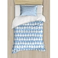 thumbnail image 1 of Agriculture Duvet Cover Set, Repetitive Illustration of Garlic Plant in Simple Hand Drawn Style, Decorative 2 Piece Bedding Set with 1 Pillow Shams, Twin Size, Pale Sky Blue and White, by Ambesonne, 1 of 3