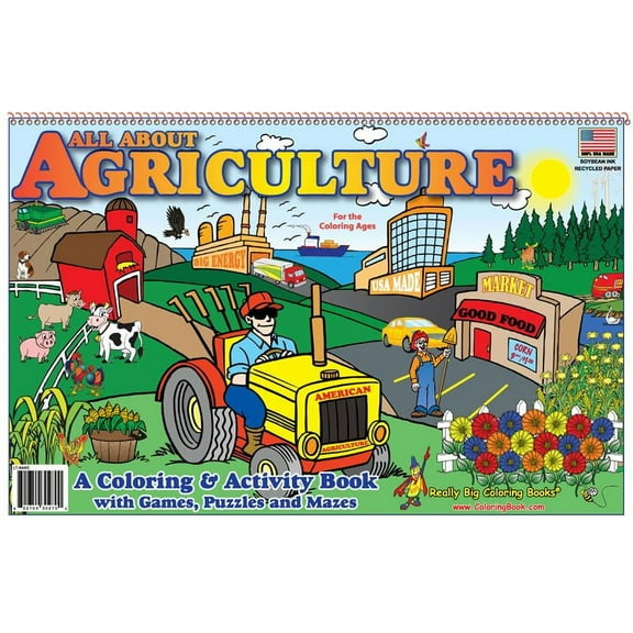 Agriculture LapTop Coloring Book (17"x11")