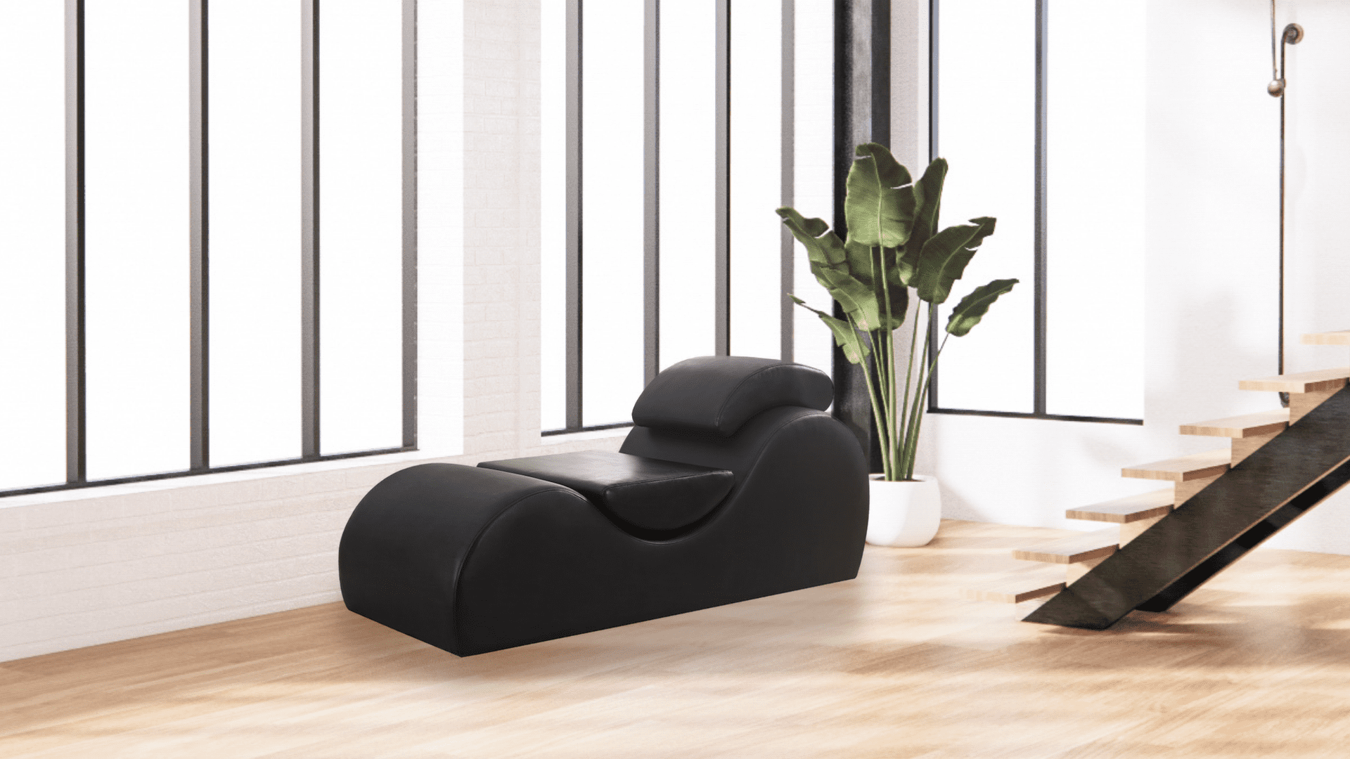 Agridaki Faux Leather Chaise Lounge
