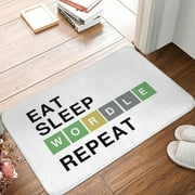 Agriism Eat Sleep Wordle Repeat Doormat Rug Carpet Mat Footpad Absorbent Mat Floor Mat 30X18 Inch