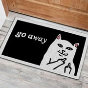 Agriism Funny Welcome Mats,Go Away Cat Doormat,Polyester Door Mat Non Slip Rubber Backing,Cat Lovers Home Doormat,24X16 Inch