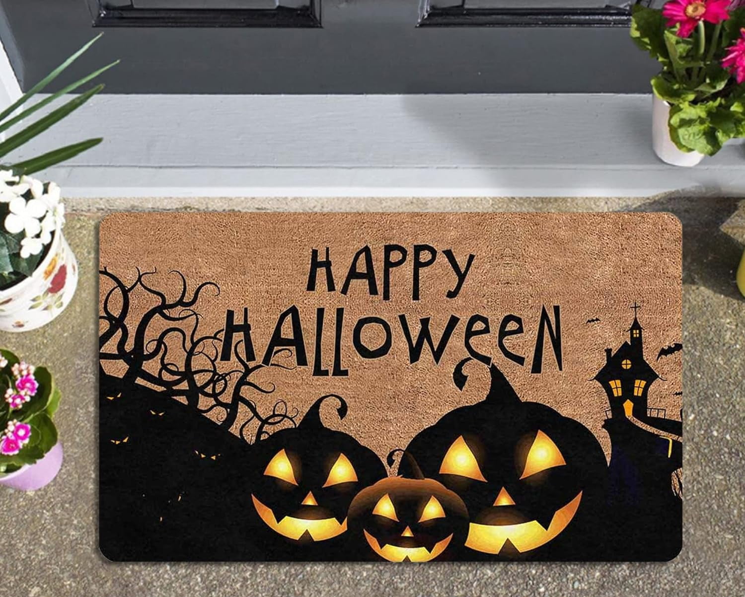 Agriism Happy Halloween Door Mat Funny Doormat Halloween Mat Welcome ...