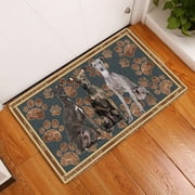 Agriism Italian Greyhound Floral Paw Dog Doormat,Italian Greyhound Dog Lovers Home Decorative Welcome Doormat 24X16 Inch
