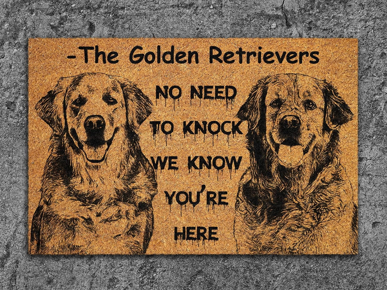 Agriism The Golden Retrievers Door Mat,Funny The Golden Retrievers Dogs