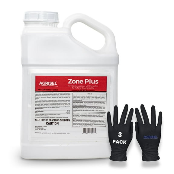 Agrisel Zone Plus Insecticide, Indoor/Outdoor, Eco-Friendly, 128 oz + Gloves