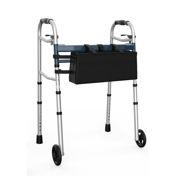 Agrish Narrow Folding Walker for Small Spaces - Adjustable Width & Height, Lightweight Aluminum Mobility Aid, Up to 400 lbs for Seniors, Handicapped & Disabled