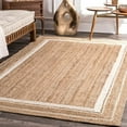 thumbnail image 1 of Agro Richer White Border Natural Beige Color Rectangle Jute Area Rugs for Living, Carpet for Kitchen outdoor & Indoor (6x12" Feet), 1 of 5