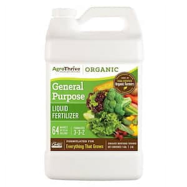 AgroThrive Organic Liquid Fertilizer, Organic Fertilizer For Vegetables Concentrated Organic Mix With Fast And Slow Nutrient Release, (1 Gal)