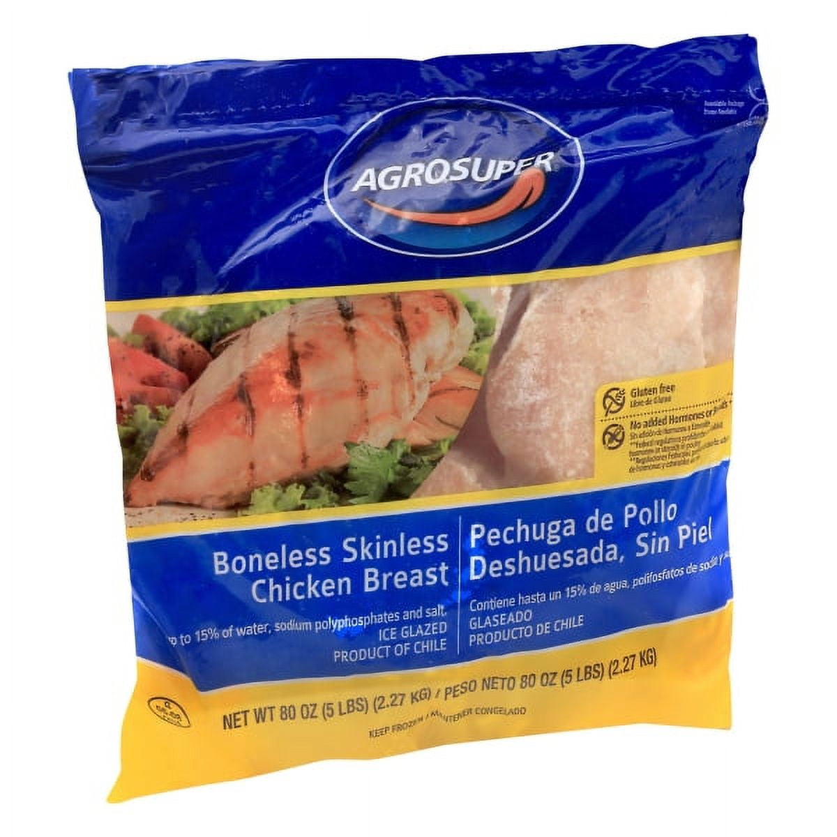 Agrosuper Chicken Breast Boneless Skinless, 5lb (Frozen)
