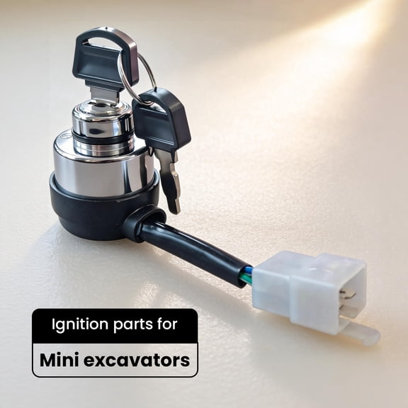Agrotk Ignition Switch Key Switch Replacement for H15 H15R Mini Excavator Attachment, Heavy Duty Starter Switch with Keys