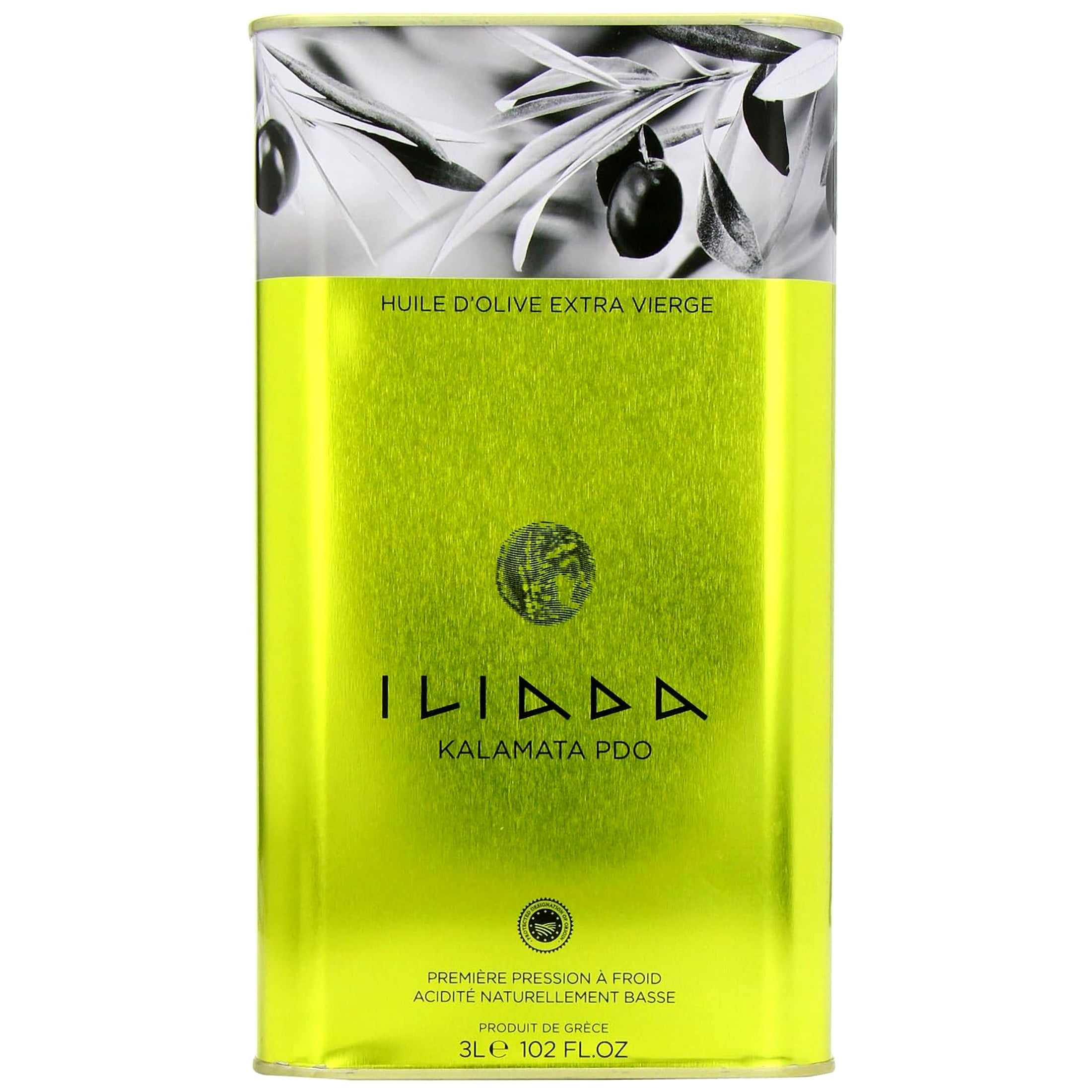 Iliada Extra Virgin Olive Oil, 102 oz, First Cold Pressed