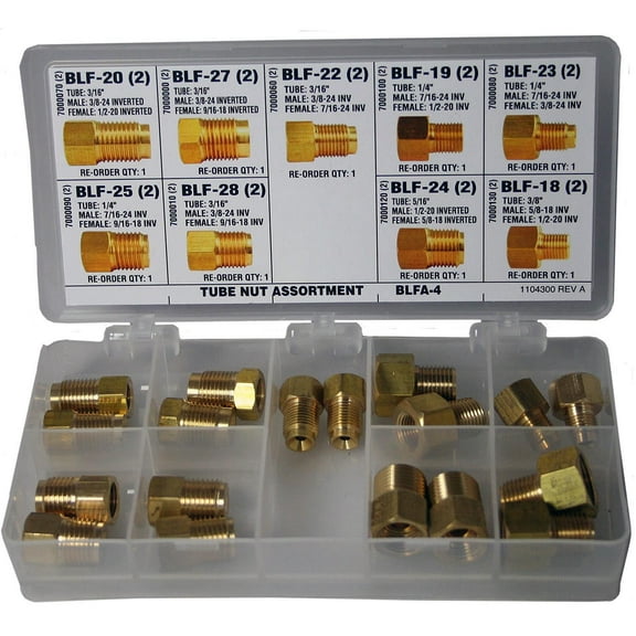 Ags Company BLFA-4 Master Cylinder Adapter Fitting Assortment, 9 Sku, Blfa